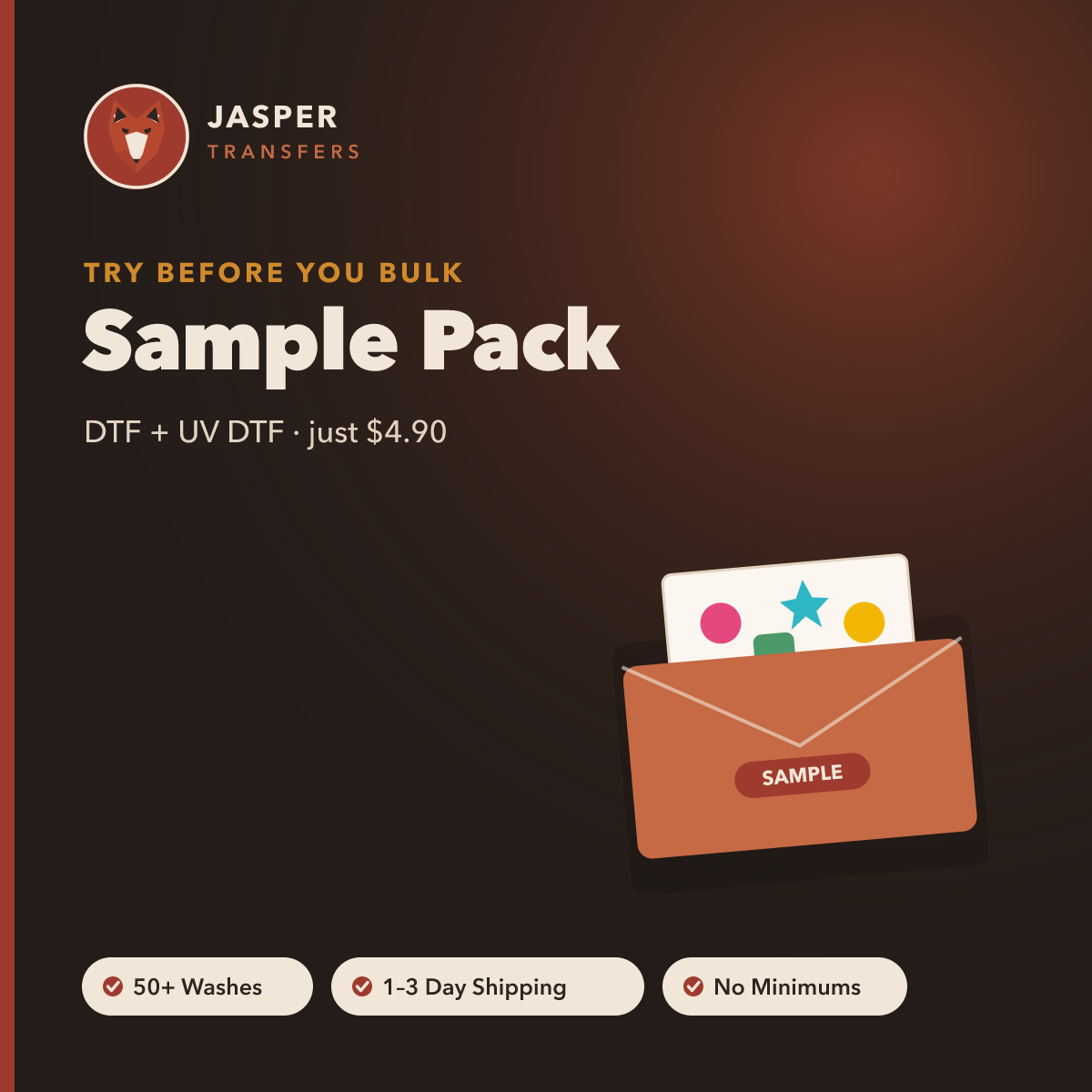 DTF & UV DTF Sample Pack — Jasper Transfers